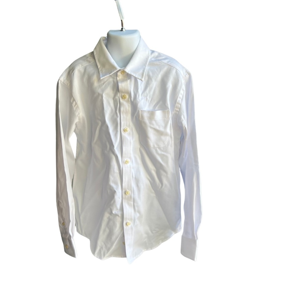 Cat & Jack Boy's White Button-Up Long Sleeve Shirt Sz S 6/7